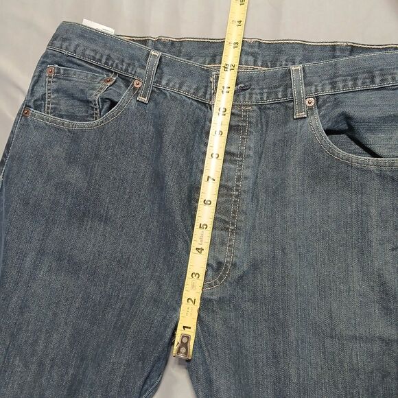 Levis 501xx Jeans Mens 38x34 Fits 38x32 Straight Button Fly Dark Wash Biker Moto - Picture 6 of 13